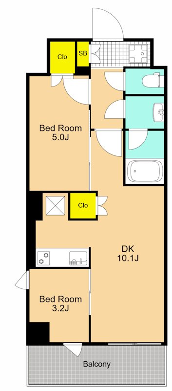 パークアクシス品川南大井パークフロント 226号室 間取り