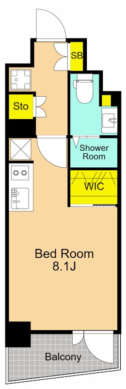 ザ・パークハビオ南大井 608号室 間取り