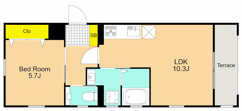 CREST COURT 101号室 間取り