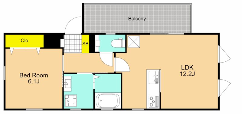 CREST COURT 301号室 間取り