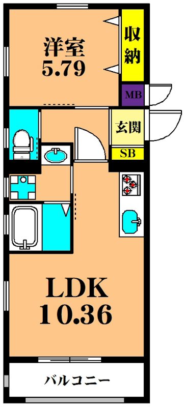 CREST COURT  101号室 間取り