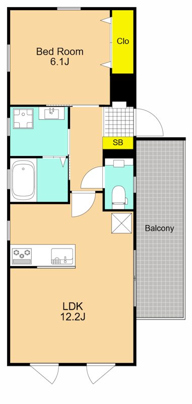 CREST COURT 301号室 間取り