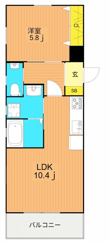 CREST COURT 101号室 間取り