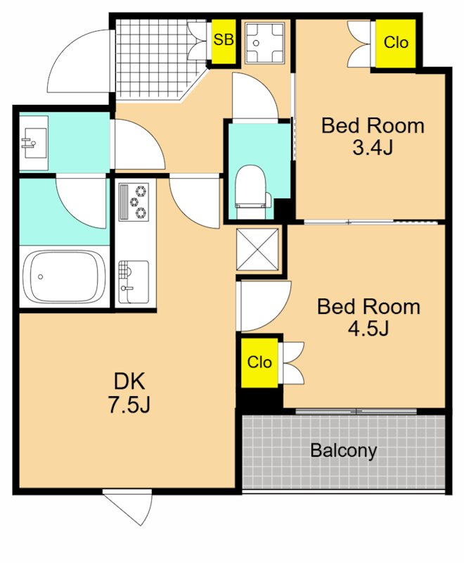 コンフォリア・リヴ南品川 228号室 間取り