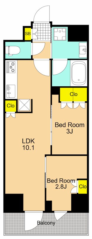 コンフォリア・リヴ南品川 204号室 間取り