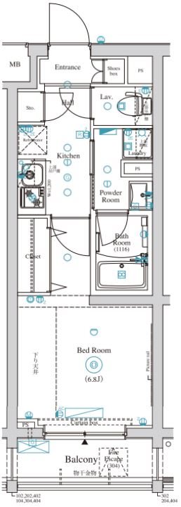 ディアレイシャス東京サウスパレス 404号室 間取り