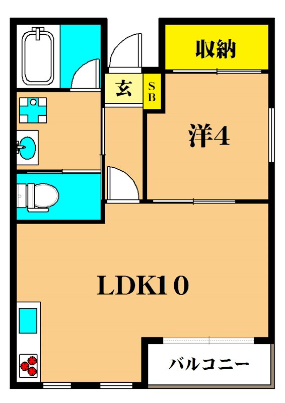 ユーズテラス  204号室 間取り