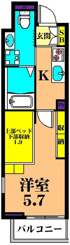 アルシオーネ 103号室 間取り