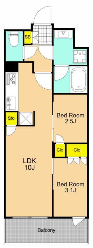 コンフォリア・リヴ南品川 222号室 間取り