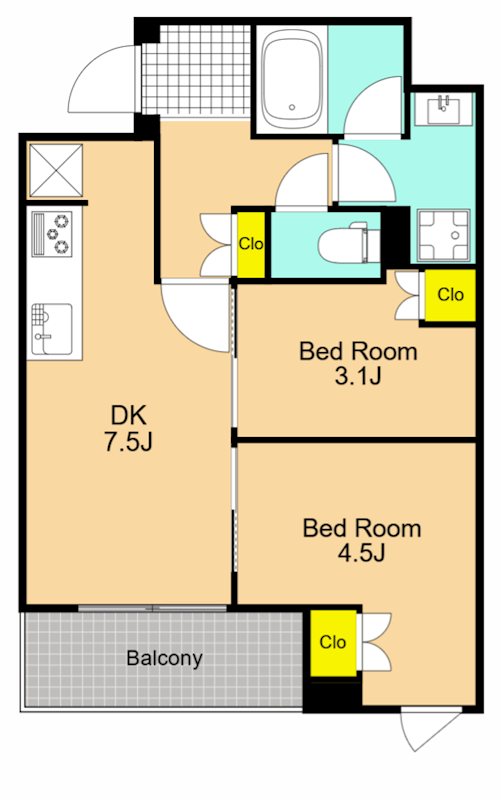 コンフォリア・リヴ南品川 230号室 間取り