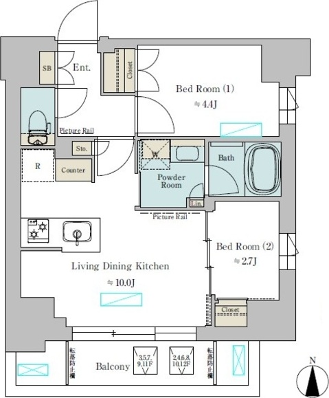 Ｂｒｉｌｌｉａ ｉｓｔ 武蔵小杉 1103号室 間取り