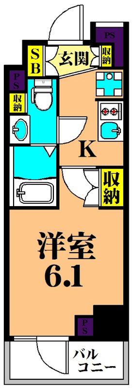 レジディア南品川Ⅱ 206号室 間取り