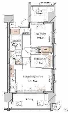ブランシエスタ新丸子リバーフロント 607号室 間取り