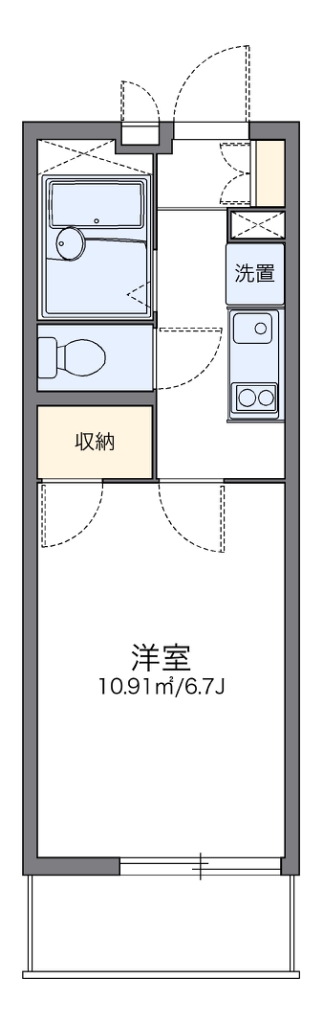 レオパレスリバティハイム 107号室 間取り