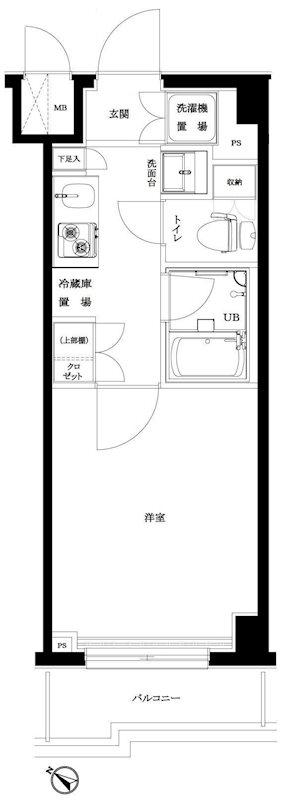 ルーブル旗の台弐番館 307号室 間取り