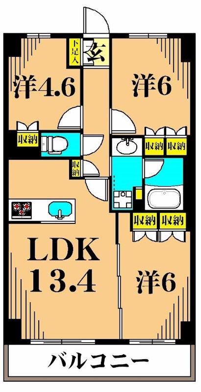 フレンシア洗足池 204号室 間取り