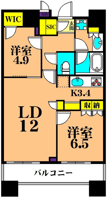 目黒第一マンションズ 1310号室 間取り