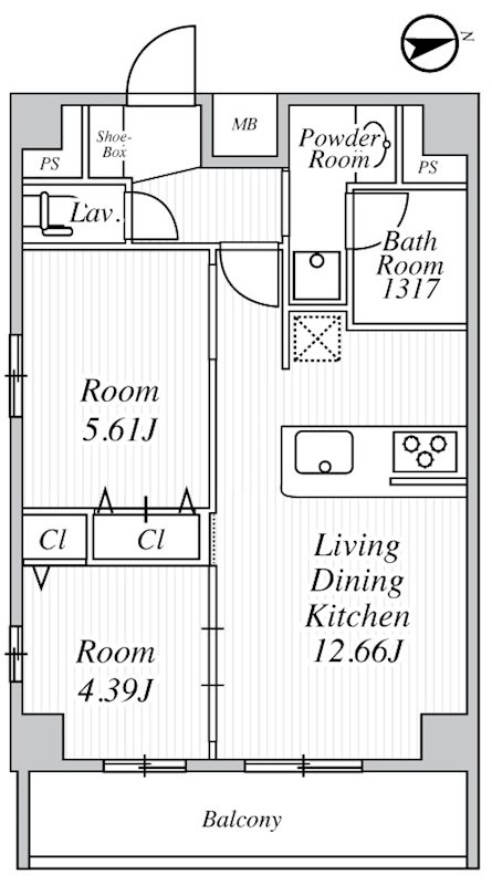 WING TERRACE 大鳥居 501号室 間取り