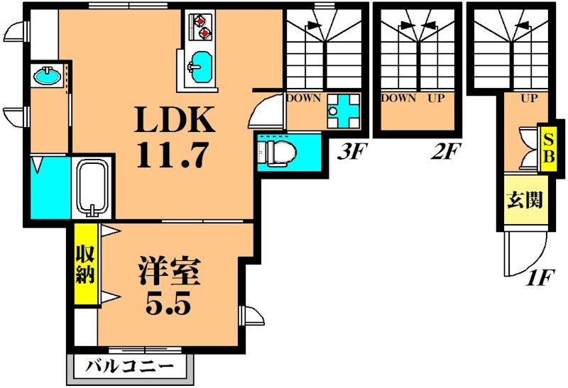 ゼームス坂メゾン 301号室 間取り