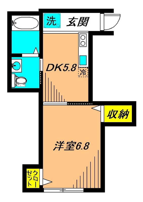 コルティーレ中延 103号室 間取り