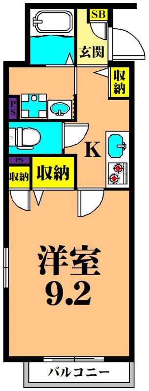 コスモス大井町 301号室 間取り