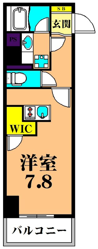 レジディア南品川  409号室 間取り