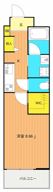 KuKuna　Omori  305号室 間取り