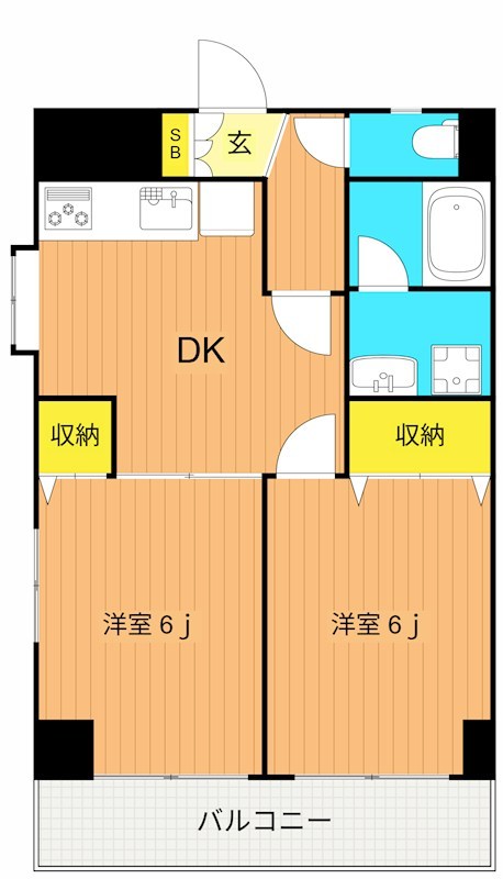 パレスフロラシオン  106号室 間取り