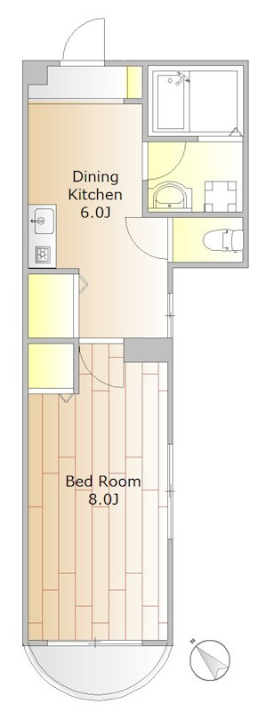 アネックスN 1D号室 間取り