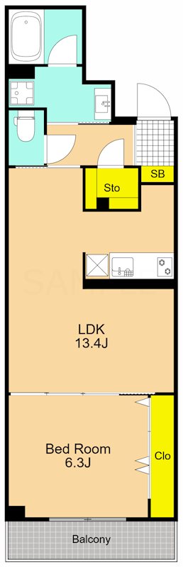 SOLASIAresidence大井町 202号室 間取り