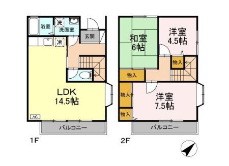 エクセル八雲 101号室 間取り