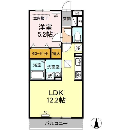 コルノリザイア 105号室 間取り