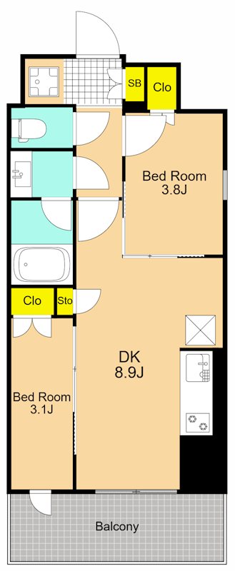 パークアクシス品川南大井パークフロント 301号室 間取り