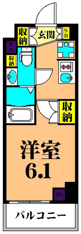 レジディア南品川Ⅱ 504号室 間取り