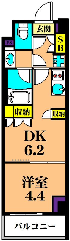 バウスフラッツ品川大井町  603号室 間取り