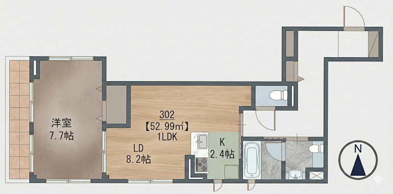 サンファミール 302号室 間取り