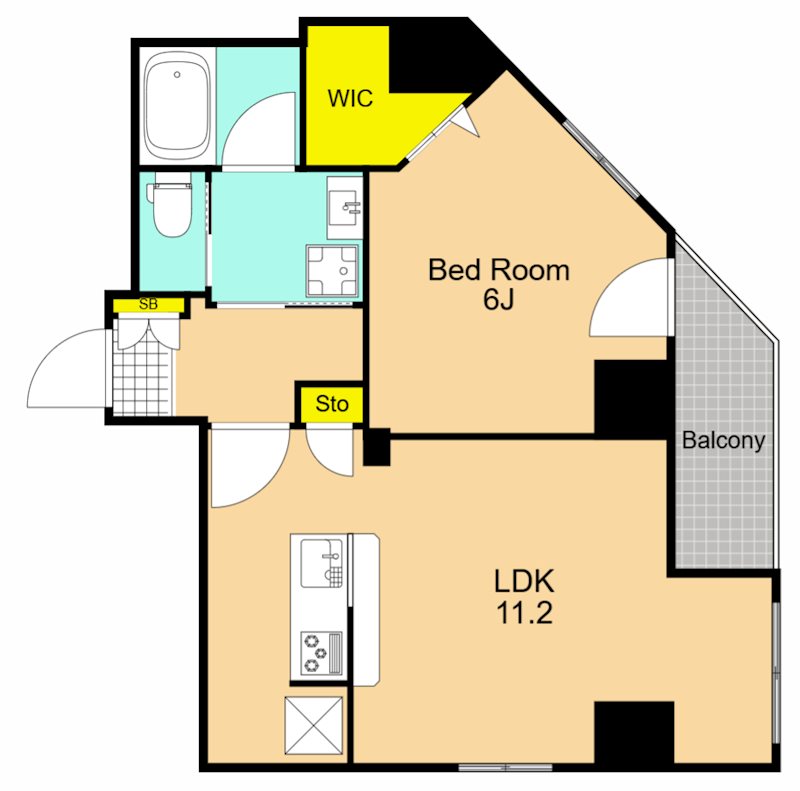 HY's品川南大井  1103号室 間取り