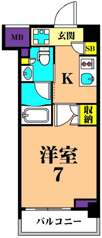 プラウドフラット南品川  805号室 間取り