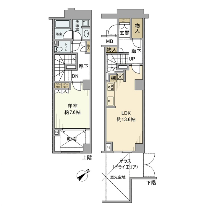 シティインデックス三田伊皿子坂 109号室 間取り