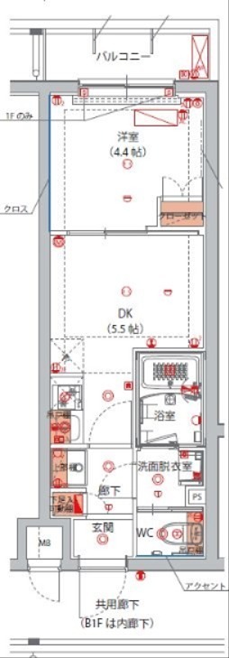 ハーモニーレジデンス大森山王THE GARDEN Ｂ107号室 間取り
