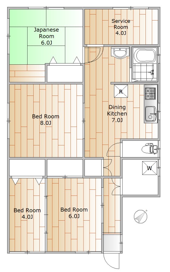 レッドハウス 1F号室 間取り