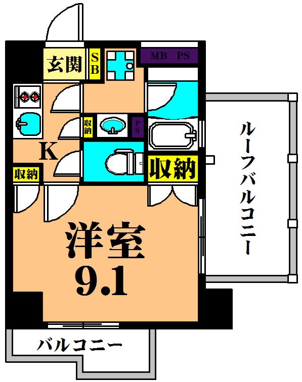 レジディア南品川  503号室 間取り