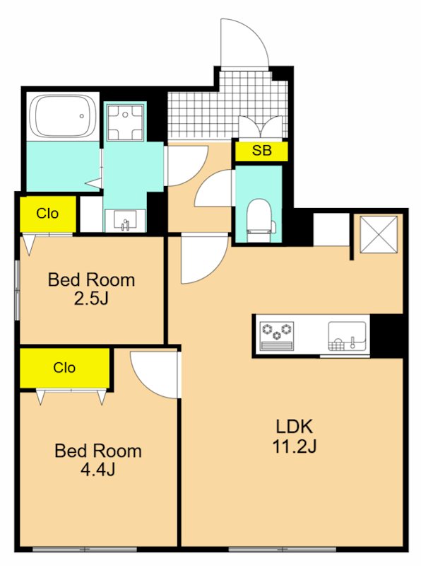 ウェルスクエア西大井 201号室 間取り