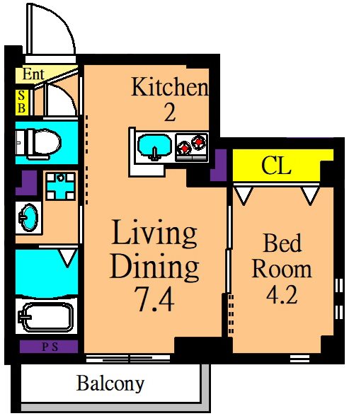 クレッシェンド大井町 302号室 間取り
