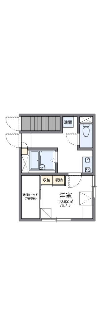 レオパレス琥珀館 101号室 間取り
