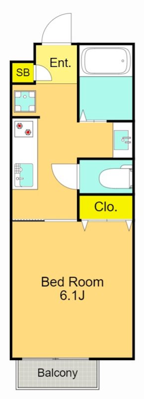 サウスウインド 103号室 間取り