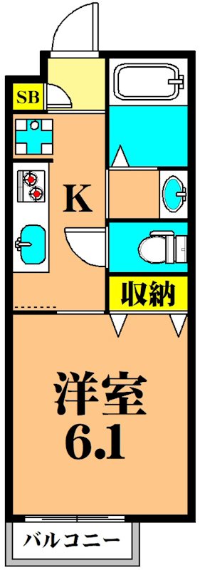 サウスウィンド 103号室 間取り