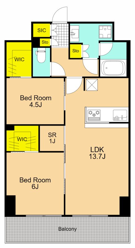 Iris南大井 303号室 間取り