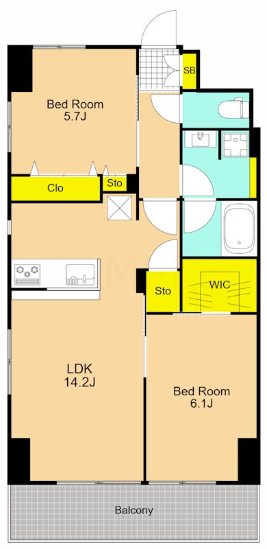 Iris南大井  501号室 間取り