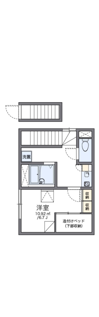 レオパレス琥珀館 202号室 間取り